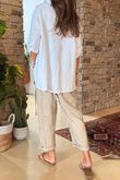 Made in Italy Pia Pillow Cotton Embroidered Tile Classic Shirt White 